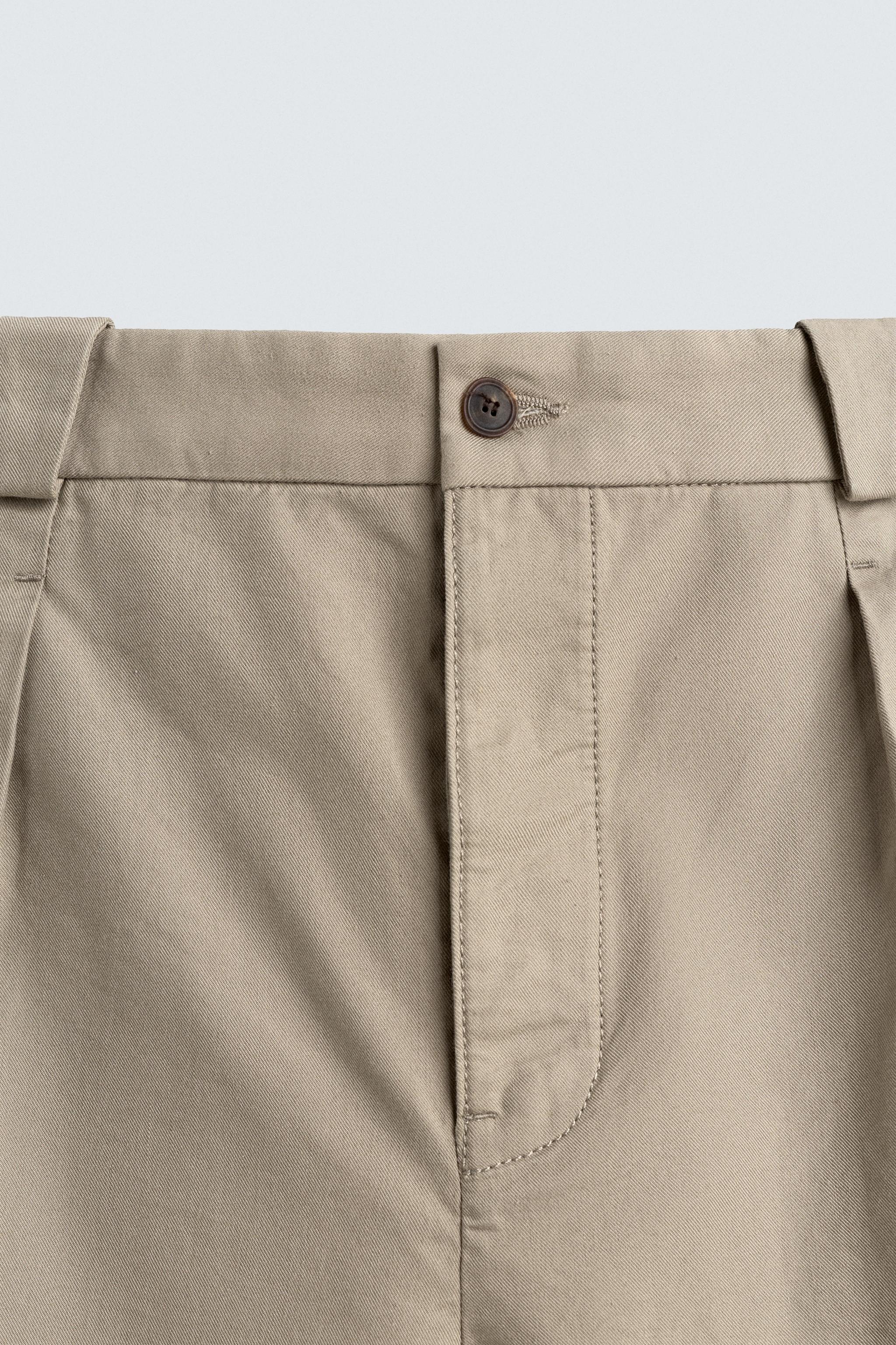 LYOCELL - COTTON PLEATED SHORTS
